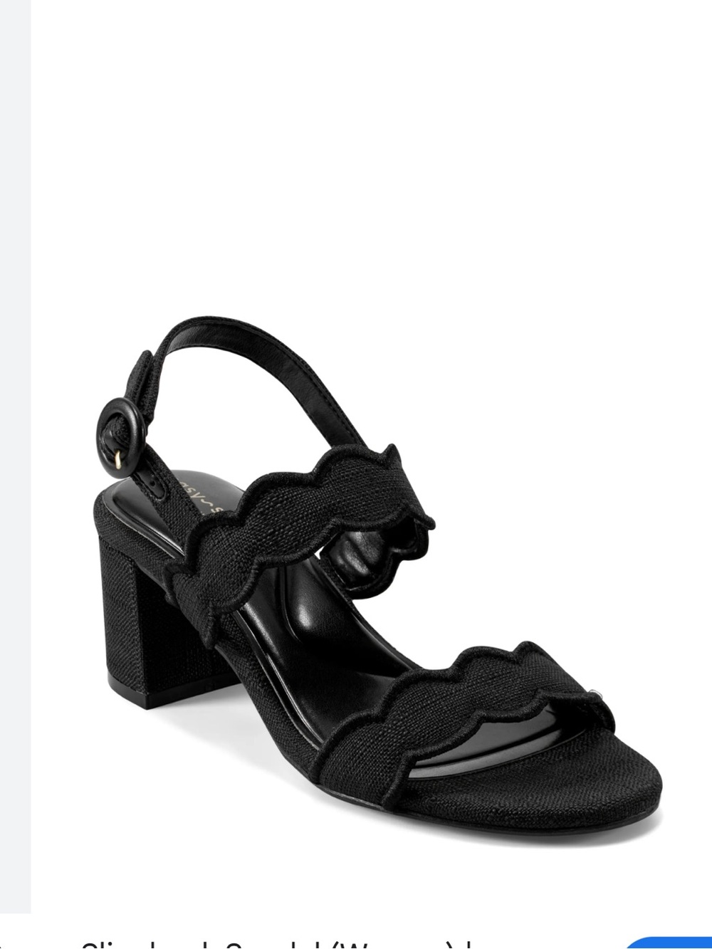 Easy Spirit Women's Daana Block Heels‎ Slingback Sandals Black Shoes Size 5